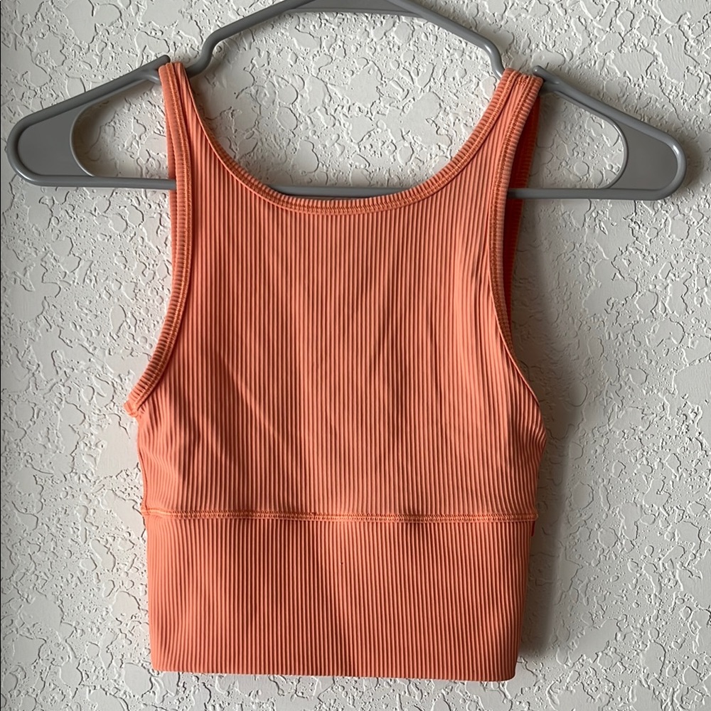 Coral Sleeveless Crop Tank Top
